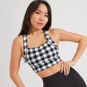 BuffBunny Black & White Gingham Sports Bra